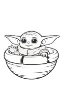 Baby Yoda kleurplaat 6